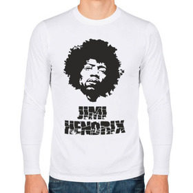 Мужской лонгслив хлопок с принтом Jimi Hendrix в Кировске, 100% хлопок |  | 60е | гитарист | джими хендрикс | джимми хендрикс | ретро | рок