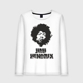 Женский лонгслив хлопок с принтом Jimi Hendrix в Кировске, 100% хлопок |  | 60е | гитарист | джими хендрикс | джимми хендрикс | ретро | рок