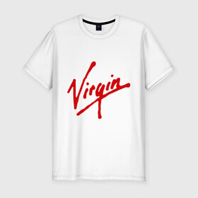 Мужская футболка премиум с принтом Virgin в Кировске, 92% хлопок, 8% лайкра | приталенный силуэт, круглый вырез ворота, длина до линии бедра, короткий рукав | антибренд | бренд | компания | корпорация | логотип | ричард брэнсон