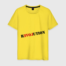 Мужская футболка хлопок с принтом Love revolution в Кировске, 100% хлопок | прямой крой, круглый вырез горловины, длина до линии бедер, слегка спущенное плечо. | любовь | отношения | переворот | революция | чувства