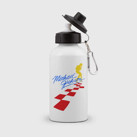 Бутылка спортивная с принтом Michael Jackson (11) в Кировске, металл | емкость — 500 мл, в комплекте две пластиковые крышки и карабин для крепления | майкл джексон