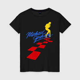 Женская футболка хлопок с принтом Michael Jackson (11) в Кировске, 100% хлопок | прямой крой, круглый вырез горловины, длина до линии бедер, слегка спущенное плечо | Тематика изображения на принте: майкл джексон