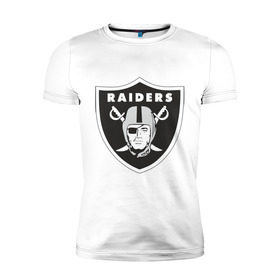 Мужская футболка премиум с принтом Raiders в Кировске, 92% хлопок, 8% лайкра | приталенный силуэт, круглый вырез ворота, длина до линии бедра, короткий рукав | raiders | значок | пираты | рейдеры | эмблема