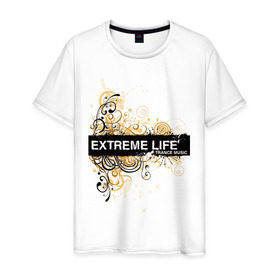 Мужская футболка хлопок с принтом Extreme life ( trance music ) в Кировске, 100% хлопок | прямой крой, круглый вырез горловины, длина до линии бедер, слегка спущенное плечо. | club | extreme | life | music | trance | клуб | музыка | музыкальные стили | транс