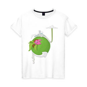 Женская футболка хлопок с принтом Кактус в Кировске, 100% хлопок | прямой крой, круглый вырез горловины, длина до линии бедер, слегка спущенное плечо | кактус | растения | цветы