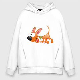 Мужское худи Oversize хлопок с принтом Cartoon dog (2) в Кировске, френч-терри — 70% хлопок, 30% полиэстер. Мягкий теплый начес внутри —100% хлопок | боковые карманы, эластичные манжеты и нижняя кромка, капюшон на магнитной кнопке | мультяшный | песик | собака