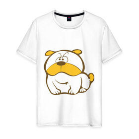 Мужская футболка хлопок с принтом Sweet dog в Кировске, 100% хлопок | прямой крой, круглый вырез горловины, длина до линии бедер, слегка спущенное плечо. | 