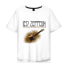 Мужская футболка хлопок Oversize с принтом Led Zeppelin (2) в Кировске, 100% хлопок | свободный крой, круглый ворот, “спинка” длиннее передней части | heavy metal | led zepelin | metal | rock | trash metal | квартет | лед | метал | рок | рок группа | рок группы | трэш метал | хеви метал | цеппелин