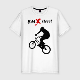 Мужская футболка премиум с принтом BMX street (2) в Кировске, 92% хлопок, 8% лайкра | приталенный силуэт, круглый вырез ворота, длина до линии бедра, короткий рукав | Тематика изображения на принте: bmx | extreme | street | бмх | велик | велосипед | улица | уличная культура | экстрим