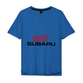 Мужская футболка хлопок Oversize с принтом Subaru STI в Кировске, 100% хлопок | свободный крой, круглый ворот, “спинка” длиннее передней части | impreza | sti | subaru | subaru impreza sti | subaru impreza wrx sti | subaru sti | subaru wrx sti | wrx | импреза | субару | субару сти