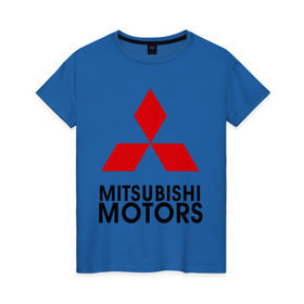 Женская футболка хлопок с принтом Mitsubishi (2) в Кировске, 100% хлопок | прямой крой, круглый вырез горловины, длина до линии бедер, слегка спущенное плечо | mitsubishi | mitsubishi motors | митсубиси | митсубиши