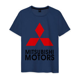 Мужская футболка хлопок с принтом Mitsubishi (2) в Кировске, 100% хлопок | прямой крой, круглый вырез горловины, длина до линии бедер, слегка спущенное плечо. | mitsubishi | mitsubishi motors | митсубиси | митсубиши