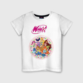 Детская футболка хлопок с принтом Winx club в Кировске, 100% хлопок | круглый вырез горловины, полуприлегающий силуэт, длина до линии бедер | winx | винкс | мультик | мультфильм