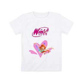 Детская футболка хлопок с принтом Winx club (2) в Кировске, 100% хлопок | круглый вырез горловины, полуприлегающий силуэт, длина до линии бедер | winx | винкс | волщебницы | мультик | мультфильм