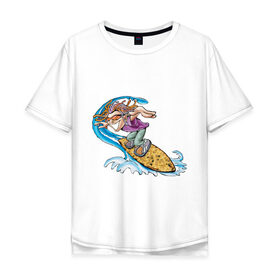 Мужская футболка хлопок Oversize с принтом Surfer (Серфер) в Кировске, 100% хлопок | свободный крой, круглый ворот, “спинка” длиннее передней части | 