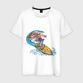 Мужская футболка хлопок с принтом Surfer (Серфер) в Кировске, 100% хлопок | прямой крой, круглый вырез горловины, длина до линии бедер, слегка спущенное плечо. | 