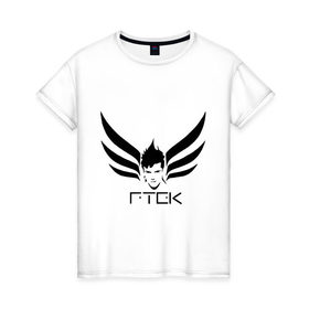 Женская футболка хлопок с принтом Tecktonik RTEK в Кировске, 100% хлопок | прямой крой, круглый вырез горловины, длина до линии бедер, слегка спущенное плечо | 