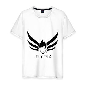 Мужская футболка хлопок с принтом Tecktonik RTEK в Кировске, 100% хлопок | прямой крой, круглый вырез горловины, длина до линии бедер, слегка спущенное плечо. | 
