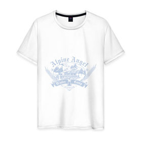 Мужская футболка хлопок с принтом Alpine angel в Кировске, 100% хлопок | прямой крой, круглый вырез горловины, длина до линии бедер, слегка спущенное плечо. | 