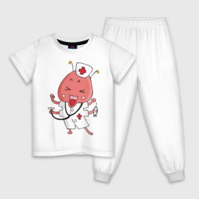Детская пижама хлопок с принтом Доктор в Кировске, 100% хлопок |  брюки и футболка прямого кроя, без карманов, на брюках мягкая резинка на поясе и по низу штанин
 | doctor | врач | доктор | монстры | насекомые