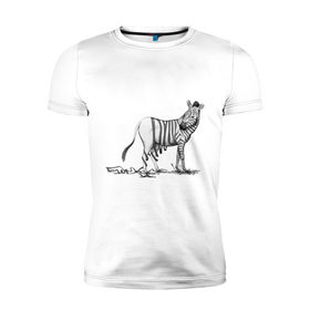 Мужская футболка премиум с принтом Zebra в Кировске, 92% хлопок, 8% лайкра | приталенный силуэт, круглый вырез ворота, длина до линии бедра, короткий рукав | 