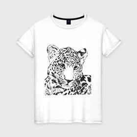 Женская футболка хлопок с принтом Гепардик в Кировске, 100% хлопок | прямой крой, круглый вырез горловины, длина до линии бедер, слегка спущенное плечо | гепард | животные | кошачьи | леопард | хищники