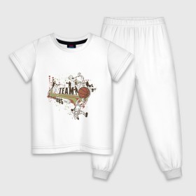 Детская пижама хлопок с принтом Баскетбол (3) в Кировске, 100% хлопок |  брюки и футболка прямого кроя, без карманов, на брюках мягкая резинка на поясе и по низу штанин
 | basketball | баскетболист