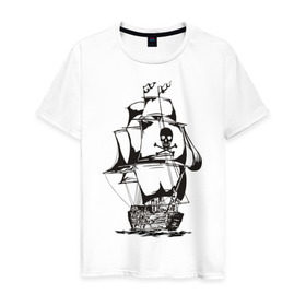 Мужская футболка хлопок с принтом Pirats (4) в Кировске, 100% хлопок | прямой крой, круглый вырез горловины, длина до линии бедер, слегка спущенное плечо. | пират