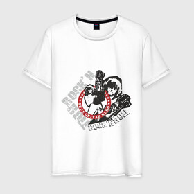 Мужская футболка хлопок с принтом Rock`n`roll (3) в Кировске, 100% хлопок | прямой крой, круглый вырез горловины, длина до линии бедер, слегка спущенное плечо. | 
