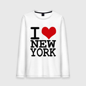 Мужской лонгслив хлопок с принтом I love New York (NY) в Кировске, 100% хлопок |  | america | i love | new york | америка | люблю | нью йорк | я