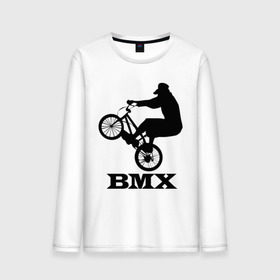 Мужской лонгслив хлопок с принтом BMX (3) в Кировске, 100% хлопок |  | bmx | бмх | велик | вело | велосипед | велосипедист | велоспорт | райдер | фрирайд | экстремальный спорт | экстрим