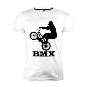 Мужская футболка премиум с принтом BMX (3) в Кировске, 92% хлопок, 8% лайкра | приталенный силуэт, круглый вырез ворота, длина до линии бедра, короткий рукав | bmx | бмх | велик | вело | велосипед | велосипедист | велоспорт | райдер | фрирайд | экстремальный спорт | экстрим