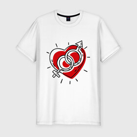 Мужская футболка премиум с принтом Валентинка - любовь в Кировске, 92% хлопок, 8% лайкра | приталенный силуэт, круглый вырез ворота, длина до линии бедра, короткий рукав | 