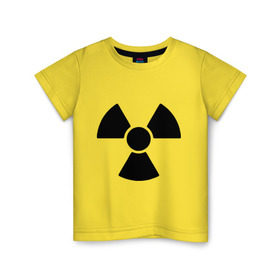 Детская футболка хлопок с принтом Радиоактивный в Кировске, 100% хлопок | круглый вырез горловины, полуприлегающий силуэт, длина до линии бедер | Тематика изображения на принте: radiation | radioactive | радиация