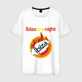 Мужская футболка хлопок с принтом Ibiza one night в Кировске, 100% хлопок | прямой крой, круглый вырез горловины, длина до линии бедер, слегка спущенное плечо. | ibiza | one night | ибица | фестиваль | электронная музыка