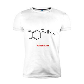 Мужская футболка премиум с принтом Адреналин в Кировске, 92% хлопок, 8% лайкра | приталенный силуэт, круглый вырез ворота, длина до линии бедра, короткий рукав | adrenaline | адреналин | формула | химическая формула | химия