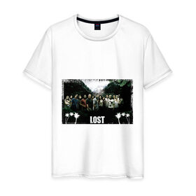 Мужская футболка хлопок с принтом Lost (9) в Кировске, 100% хлопок | прямой крой, круглый вырез горловины, длина до линии бедер, слегка спущенное плечо. | lost | лост | остаться в живых