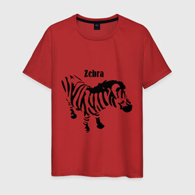 Мужская футболка хлопок с принтом Zebra (2) в Кировске, 100% хлопок | прямой крой, круглый вырез горловины, длина до линии бедер, слегка спущенное плечо. | africa | zebra | африка | животные | зебра