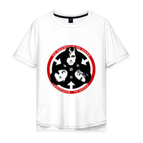 Мужская футболка хлопок Oversize с принтом 30 Seconds to Mars - лица в Кировске, 100% хлопок | свободный крой, круглый ворот, “спинка” длиннее передней части | metal | rock | альтернатива | квартет | лица | метал | рок | рок группа | рок группы