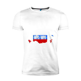 Мужская футболка премиум с принтом Wpc-wpo в Кировске, 92% хлопок, 8% лайкра | приталенный силуэт, круглый вырез ворота, длина до линии бедра, короткий рукав | powerlifting