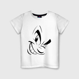 Детская футболка хлопок с принтом Злая рожица в Кировске, 100% хлопок | круглый вырез горловины, полуприлегающий силуэт, длина до линии бедер | ехидное лицо | злая рожица | злая улыбка | злое лицо