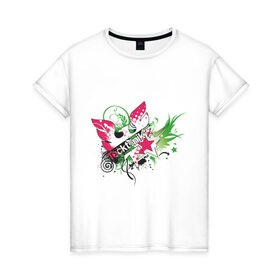 Женская футболка хлопок с принтом Tecktonik (13) в Кировске, 100% хлопок | прямой крой, круглый вырез горловины, длина до линии бедер, слегка спущенное плечо | 