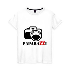 Женская футболка хлопок с принтом Paparazzi в Кировске, 100% хлопок | прямой крой, круглый вырез горловины, длина до линии бедер, слегка спущенное плечо | кадр | камера | папараци | папарацци | папараццифотограф | пленка | снимать | снимок | съемка | фото