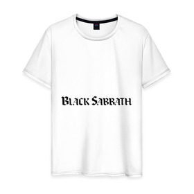 Мужская футболка хлопок с принтом Black Sabbath логотип в Кировске, 100% хлопок | прямой крой, круглый вырез горловины, длина до линии бедер, слегка спущенное плечо. | heavy metal | metal | rock | trash metal | альтернатива | квартет | метал | рок | рок группа | рок группы | трэш метал | хеви метал