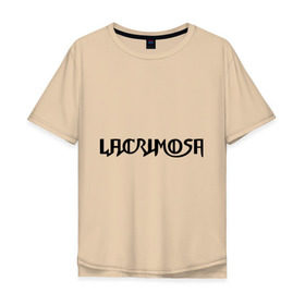 Мужская футболка хлопок Oversize с принтом Lacrimosa логотип в Кировске, 100% хлопок | свободный крой, круглый ворот, “спинка” длиннее передней части | lacrimosa | lacrimosa лого | надпись lacrimosa | панк | рок