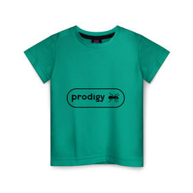 Детская футболка хлопок с принтом Prodigy лого с муравьем в Кировске, 100% хлопок | круглый вырез горловины, полуприлегающий силуэт, длина до линии бедер | Тематика изображения на принте: prodigy | логотип | продиджи | электронная музыка