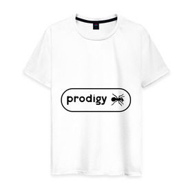 Мужская футболка хлопок с принтом Prodigy лого с муравьем в Кировске, 100% хлопок | прямой крой, круглый вырез горловины, длина до линии бедер, слегка спущенное плечо. | prodigy | логотип | продиджи | электронная музыка