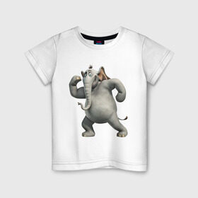 Детская футболка хлопок с принтом Хортон в Кировске, 100% хлопок | круглый вырез горловины, полуприлегающий силуэт, длина до линии бедер | слон