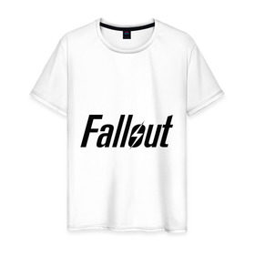 Мужская футболка хлопок с принтом Fallout в Кировске, 100% хлопок | прямой крой, круглый вырез горловины, длина до линии бедер, слегка спущенное плечо. | fallout | логотип | постапокалиптические | радиация | фаллаут | фоллаут