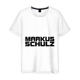 Мужская футболка хлопок с принтом Markus Schulz в Кировске, 100% хлопок | прямой крой, круглый вырез горловины, длина до линии бедер, слегка спущенное плечо. | deejay | dj | markus schulz | trance | диджей | маркус шульц | транс